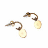 Dottilove Dames Oorbellen Oorringen met Zwarte Hanger RVS Gold Plated
