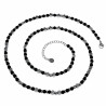 57cm tot 62cm Onyx Kralenketting Heren - Verstelbaar - RVS Halsketting