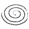 57cm tot 62cm Onyx Kralenketting Heren - Verstelbaar - RVS Halsketting
