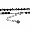 57cm tot 62cm Onyx Kralenketting Heren - Verstelbaar - RVS Halsketting