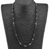 57cm tot 62cm Onyx Kralenketting Heren - Verstelbaar - RVS Halsketting