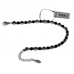 18cm tot 21cm Onyx Armband Heren - Verstelbaar - RVS - Natuursteen - Kralen Armband