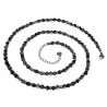 62cm Larvikiet Kralenketting Heren - Verstelbaar - RVS Halsketting