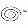 62cm Larvikiet Kralenketting Heren - Verstelbaar - RVS Halsketting