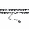 62cm Larvikiet Kralenketting Heren - Verstelbaar - RVS Halsketting
