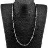 62cm Larvikiet Kralenketting Heren - Verstelbaar - RVS Halsketting
