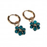 ∅14mm Verguld RVS Oorbellen Malachietgroene Kristallen Bloemhanger