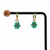 ∅14mm Oorringen Verguld RVS Oorbellen Groen Kristallen Bloemhanger