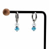 ∅18mm x 2,5mm Oorbellen Dames - Gepolijst RVS - Oorringen met Turquoise Gefacetteerde Kristalkralen Hanger