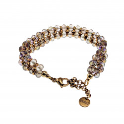 Dubbele Armband Dames - Verguld RVS - Kleurrijke Oostenrijkse Kristallen Kralenarmband - Verstelbaar