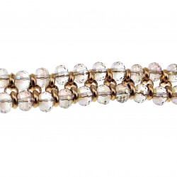 Dubbele Armband Dames - Verguld RVS - Kleurrijke Oostenrijkse Kristallen Kralenarmband - Verstelbaar