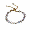 Verguld RVS - Paarse Tinten Oostenrijkse Kristallen Kralenarmband Dames