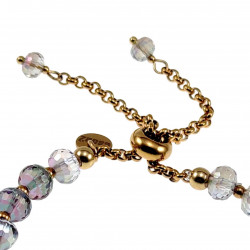 Verguld RVS - Paarse Tinten Oostenrijkse Kristallen Kralenarmband Dames
