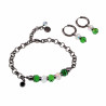 ∅18mm RVS Oorringen met Groen Gefacetteerde Kristalkrallen Hanger