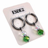 ∅18mm RVS Oorringen met Groen Gefacetteerde Kristalkrallen Hanger