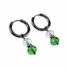 ∅18mm RVS Oorringen met Groen Gefacetteerde Kristalkrallen Hanger