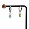 ∅18mm RVS Oorringen met Groen Gefacetteerde Kristalkrallen Hanger