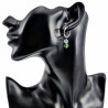 ∅18mm RVS Oorringen met Groen Gefacetteerde Kristalkrallen Hanger