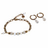 Verguld RVS - Ronde Schakelarmband met Gebroken Witte Kristallen