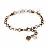 Verguld RVS - Ronde Schakelarmband met Gebroken Witte Kristallen