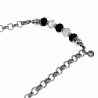 Verguld RVS - Ronde Schakelarmband met Gebroken Zwarte Kristallen