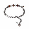 Verguld RVS - Ronde Schakelarmband met Gebroken Bruine Kristallen