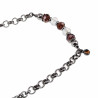 Verguld RVS - Ronde Schakelarmband met Gebroken Bruine Kristallen
