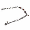 Verguld RVS - Ronde Schakelarmband met Gebroken Bruine Kristallen