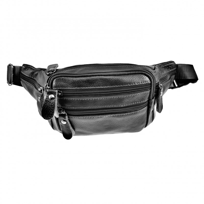 Heuptasje Unisex - Zwart Rundleer - Buideltas - Informal Crossbodytas Heuptasje Unisex - Zwart Rundleer - Buideltas - Informal Crossbodytas