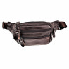 Heuptasje Unisex Donkerbruin Rundleer - Buideltas Informal Crossbodytas