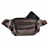 Heuptasje Unisex Donkerbruin Rundleer - Buideltas Informal Crossbodytas