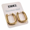 24mm x 19mm x 4mm Oorbellen Dames - Verguld RVS - U-vormige Oorrigen