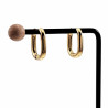 24mm x 19mm x 4mm Oorbellen Dames - Verguld RVS - U-vormige Oorrigen