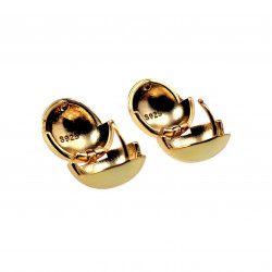13mm Oorbellen Gepolijst Verguld S925 Sterling Zilver Bol Oorringen