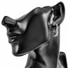 ∅18mm x 3mm Oorbellen Dames - Gepolijst RVS - Oorringen met Halve Maan Hanger