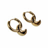 ∅18mm Oorbellen Dames - Verguld RVS Oorringen met Halve Maan Hanger