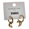 ∅18mm Oorbellen Dames - Verguld RVS Oorringen met Halve Maan Hanger