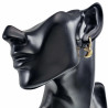 ∅18mm Oorbellen Dames - Verguld RVS Oorringen met Halve Maan Hanger