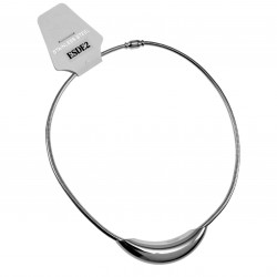 40cm Choker - Gepolijst RVS - Slangenketting met Gebogen Buishanger