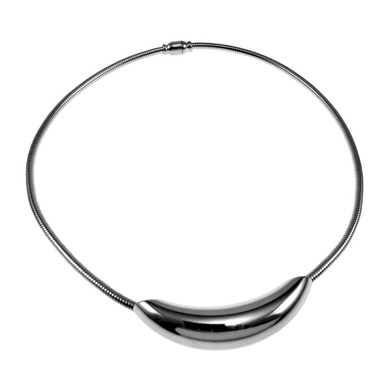 40cm Choker - Gepolijst RVS - Slangenketting met Gebogen Buishanger 40cm Choker - Gepolijst RVS - Slangenketting met Gebogen Buishanger