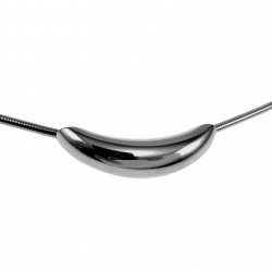 40cm Choker - Gepolijst RVS - Slangenketting met Gebogen Buishanger