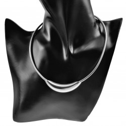 40cm Choker - Gepolijst RVS - Slangenketting met Gebogen Buishanger