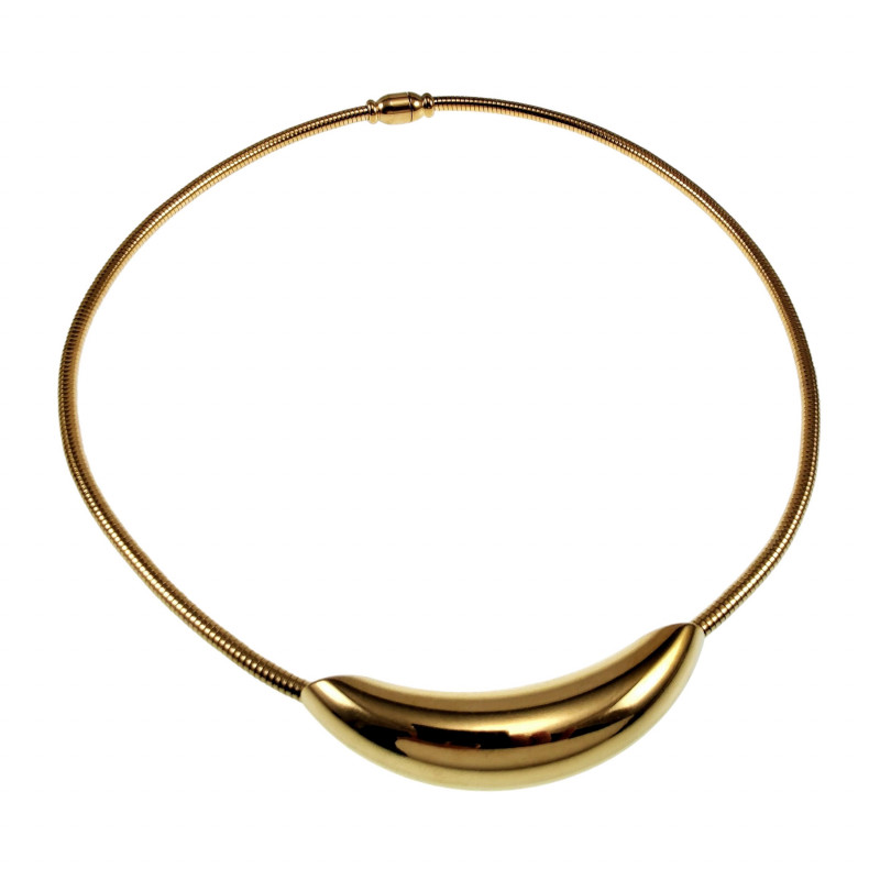 40cm Choker - Verguld RVS - Slangenketting met Gebogen Buishanger 40cm Choker - Verguld RVS - Slangenketting met Gebogen Buishanger