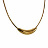 40cm Choker - Verguld RVS - Slangenketting met Gebogen Buishanger