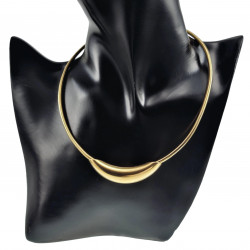 40cm Choker - Verguld RVS - Slangenketting met Gebogen Buishanger