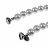 47cm x 10mm Ketting Dames - Choker - RVS - Gebroken Witte Natuurlijke Schelp Parelsketting - Halsketting