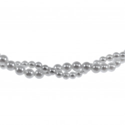 RVS - Gevlochten Witte Natuurlijke Schelp Parelsketting 46cm tot 51cm