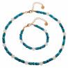 Verguld RVS  Natuurlijke Turquoise Stenen Ketting 42cm 47cm - Unisex