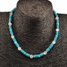 Verguld RVS  Natuurlijke Turquoise Stenen Ketting 42cm 47cm - Unisex