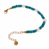 Unisex Verguls RVS Natuurlijke Turquoise Stenen Armband 18cm Tot 24cm